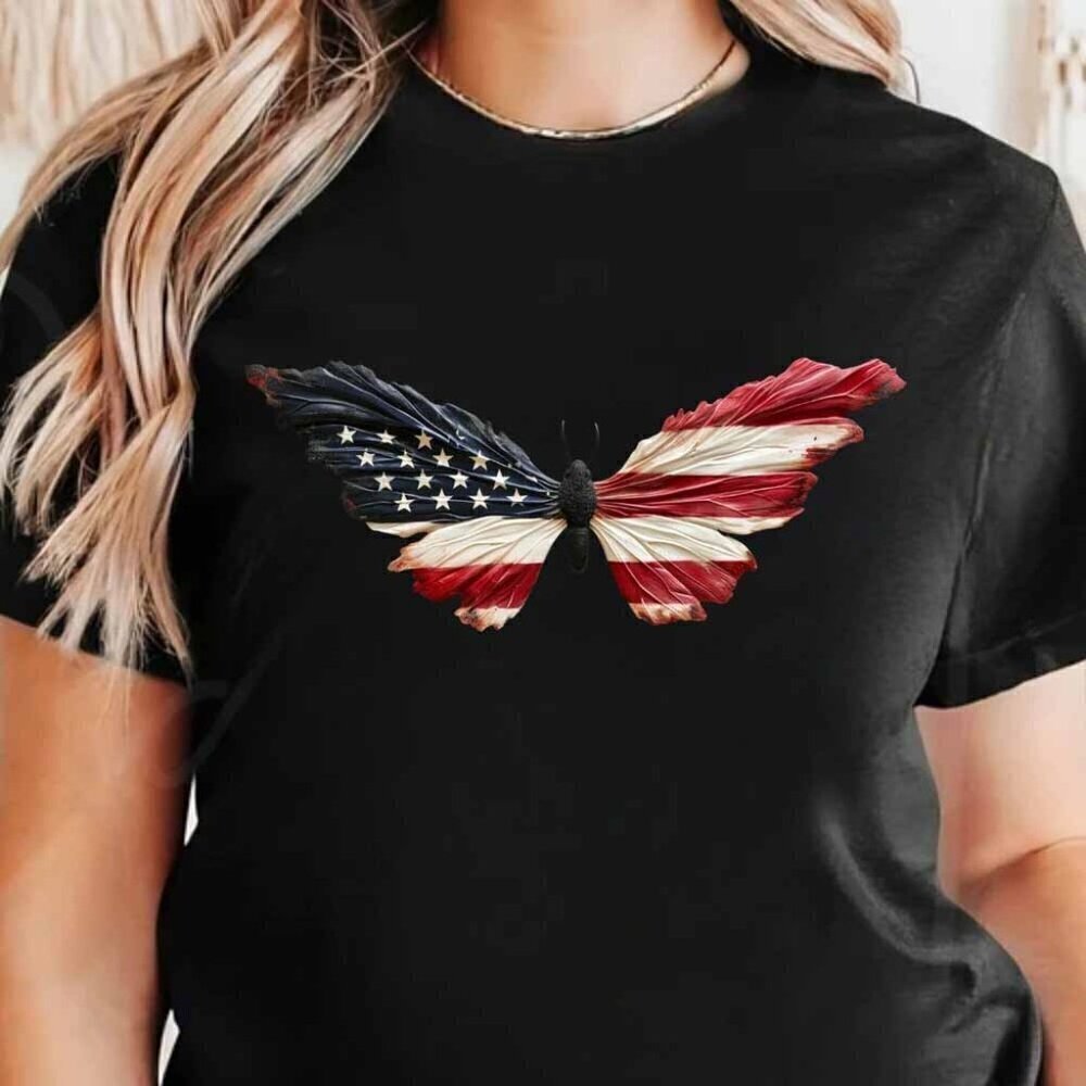 USA Butterfly 4th Of July Patriotic Gift Tee Unisex Shirt